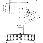 Потолочная душевая лейка Hansgrohe Raindance E AIR 1JET 240/360 с держателем 